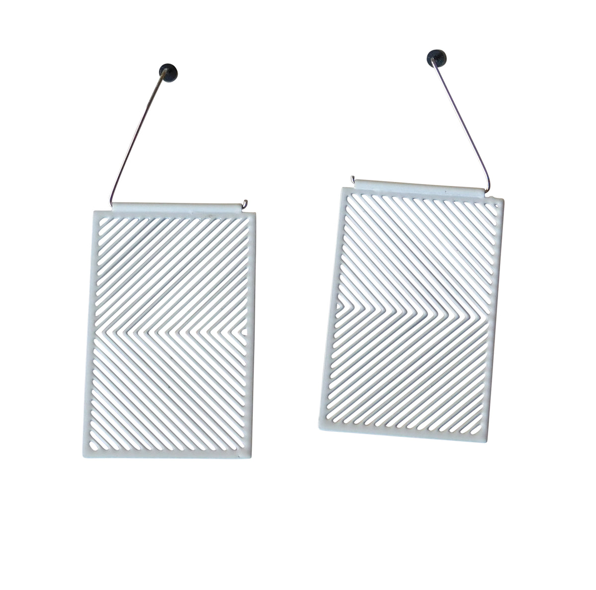 GRID RECTANGLE EARRINGS - #12