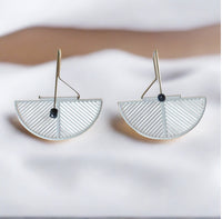 GRID HALF CIRCLE EARRINGS - #14