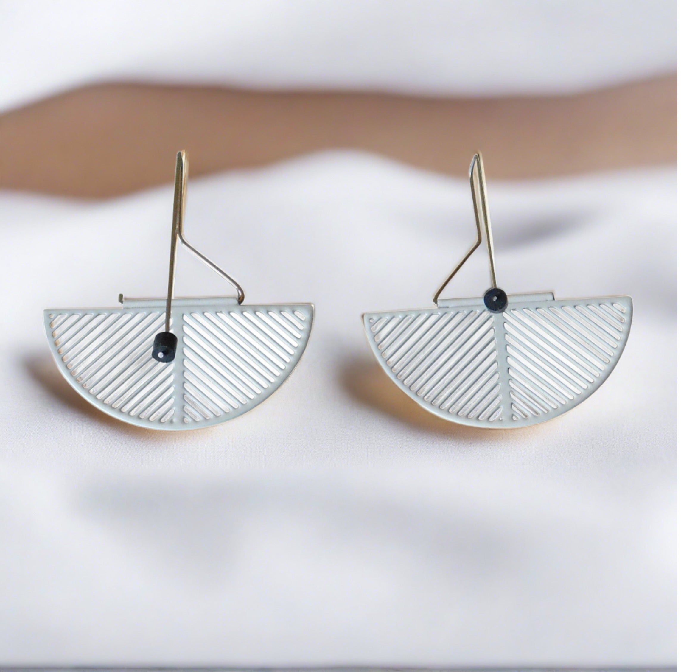 GRID HALF CIRCLE EARRINGS - #14