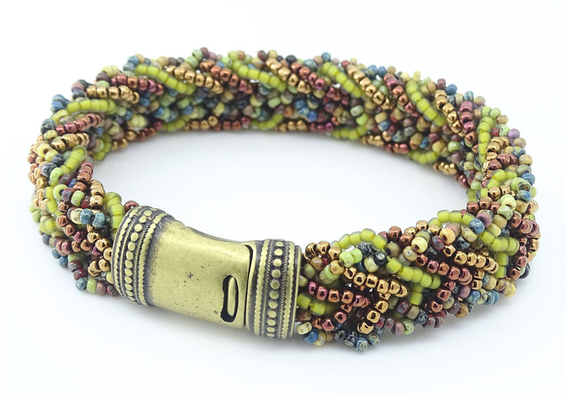 EARTH TONES AND BRONZE KUMIHIMO BRACELET