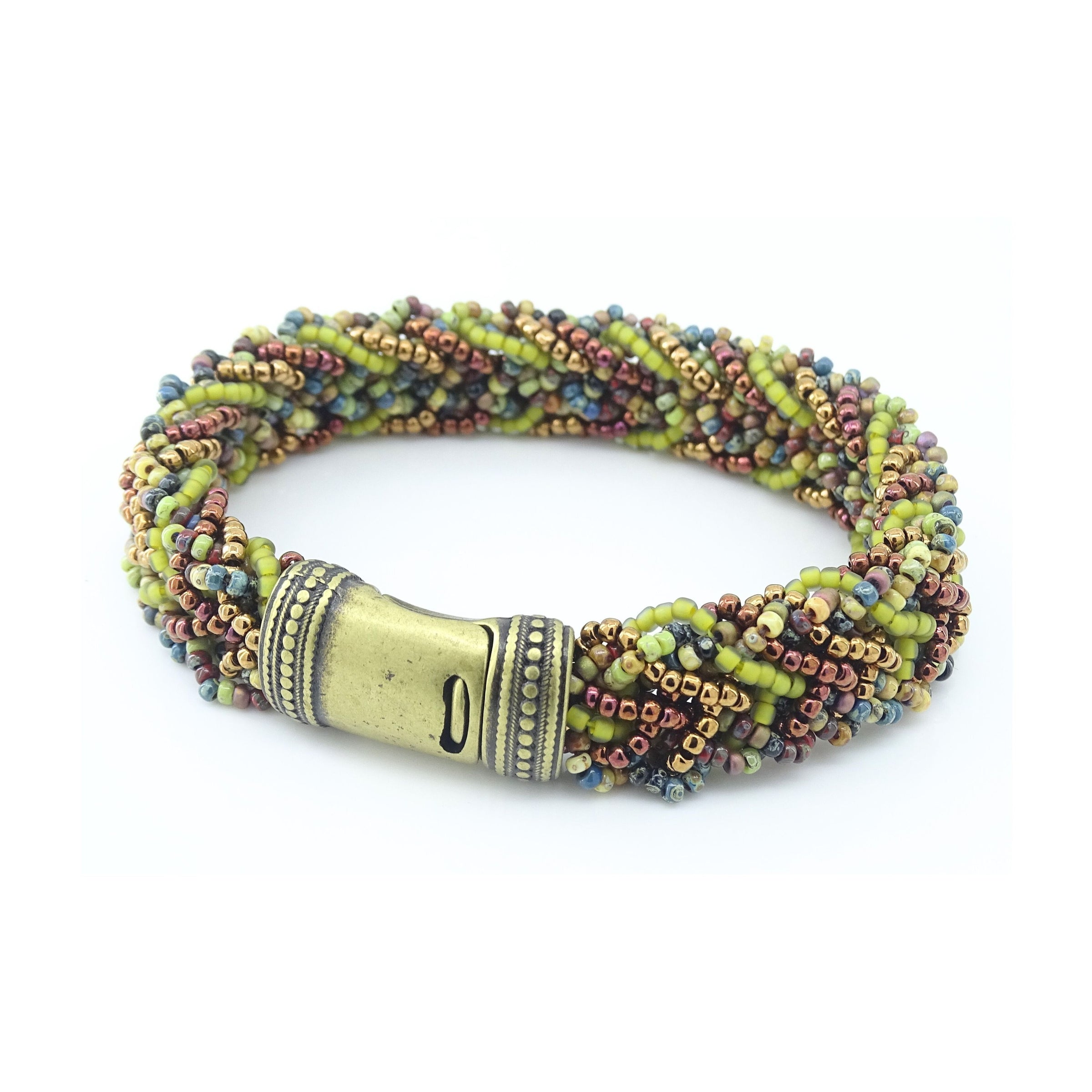 EARTH TONES AND BRONZE KUMIHIMO BRACELET