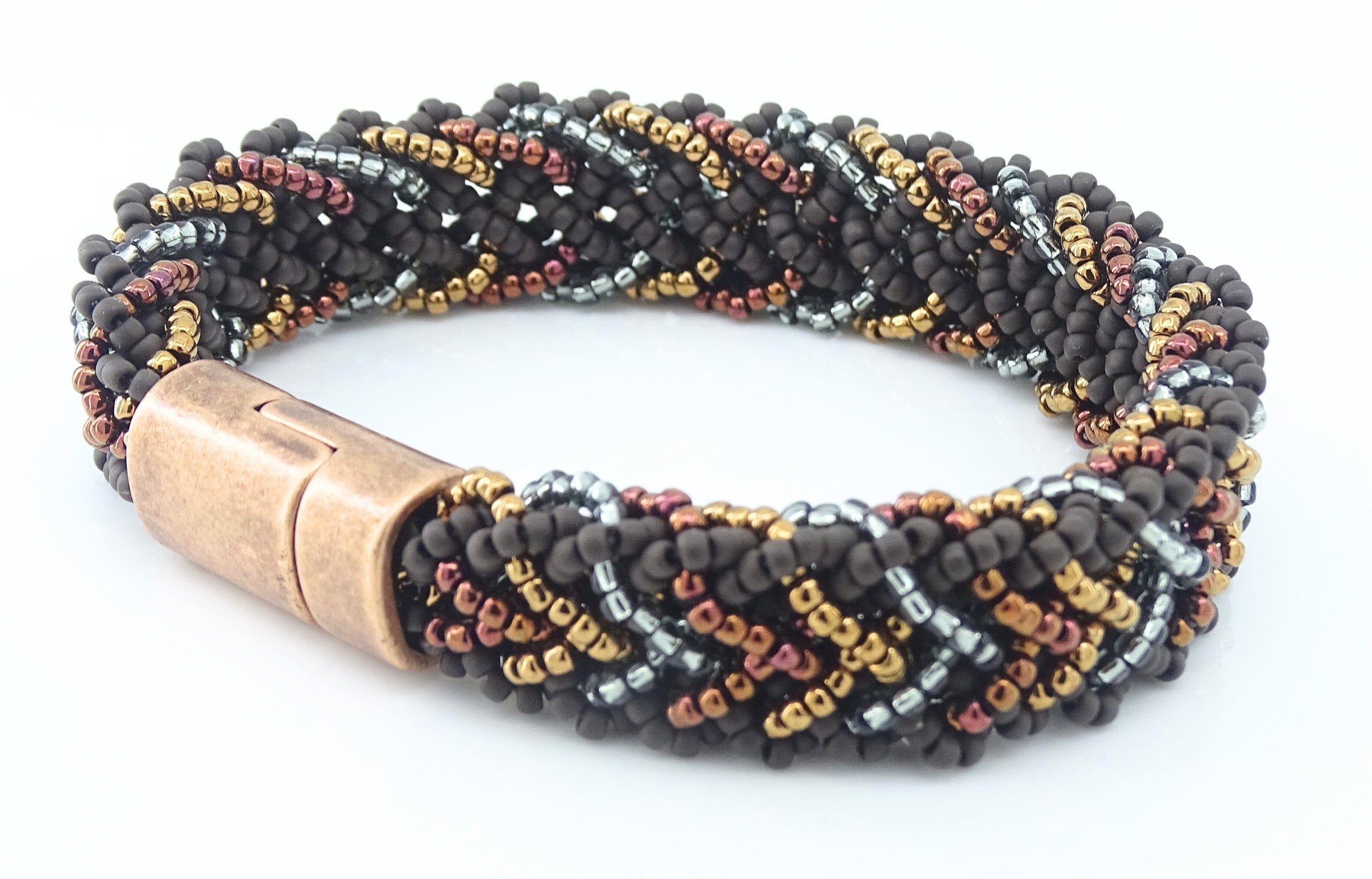 BROWN AND COPPER KUMIHIMO BRACELET