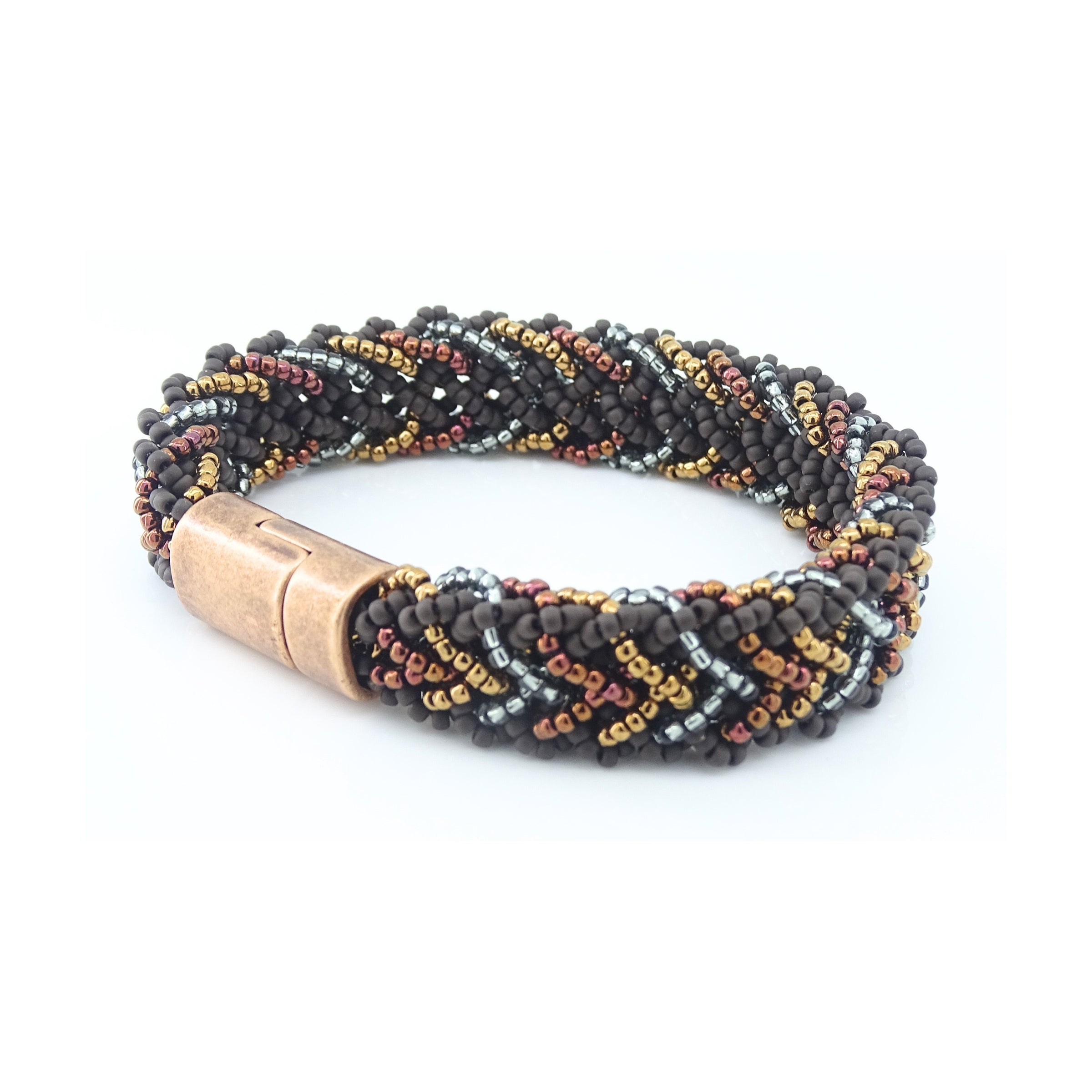 BROWN AND COPPER KUMIHIMO BRACELET