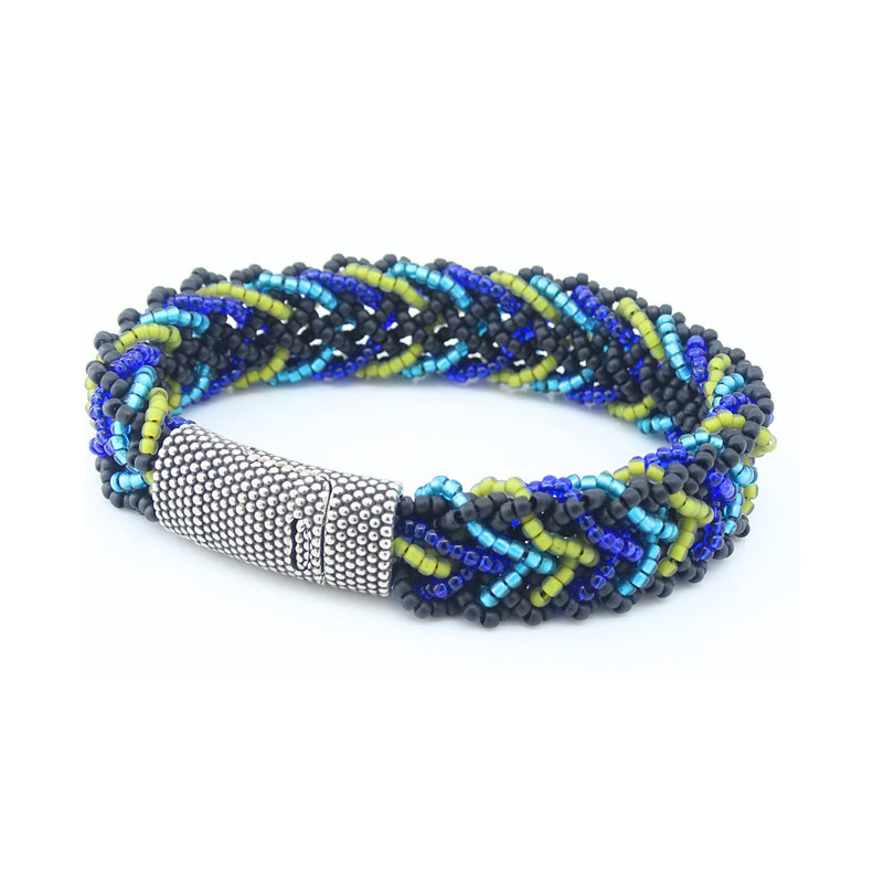 BLUE AND BLACK KUMIHIMO BRACELET