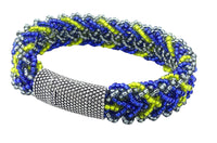 YELLOW AND BLUE KUMIHIMO BRACELET