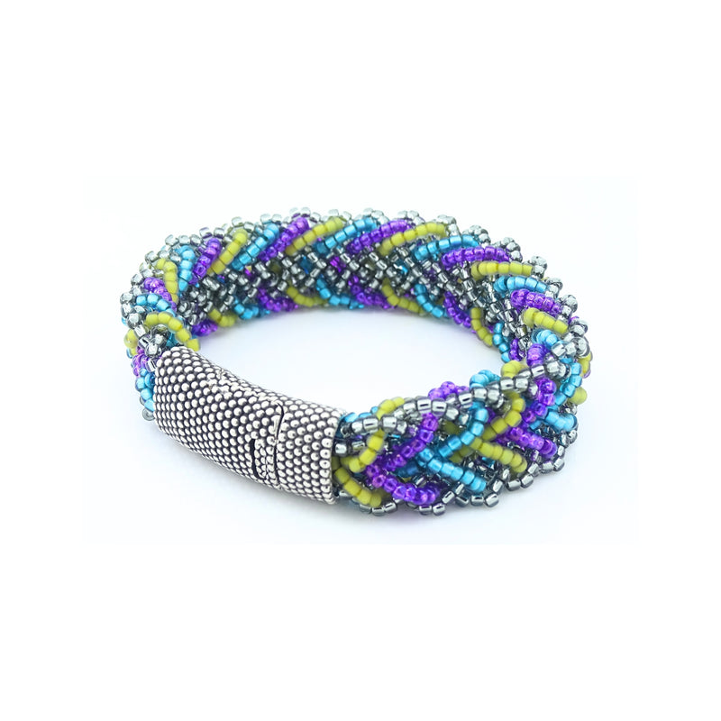 PURPLE AND BLUE KUMIHIMO BRACELET