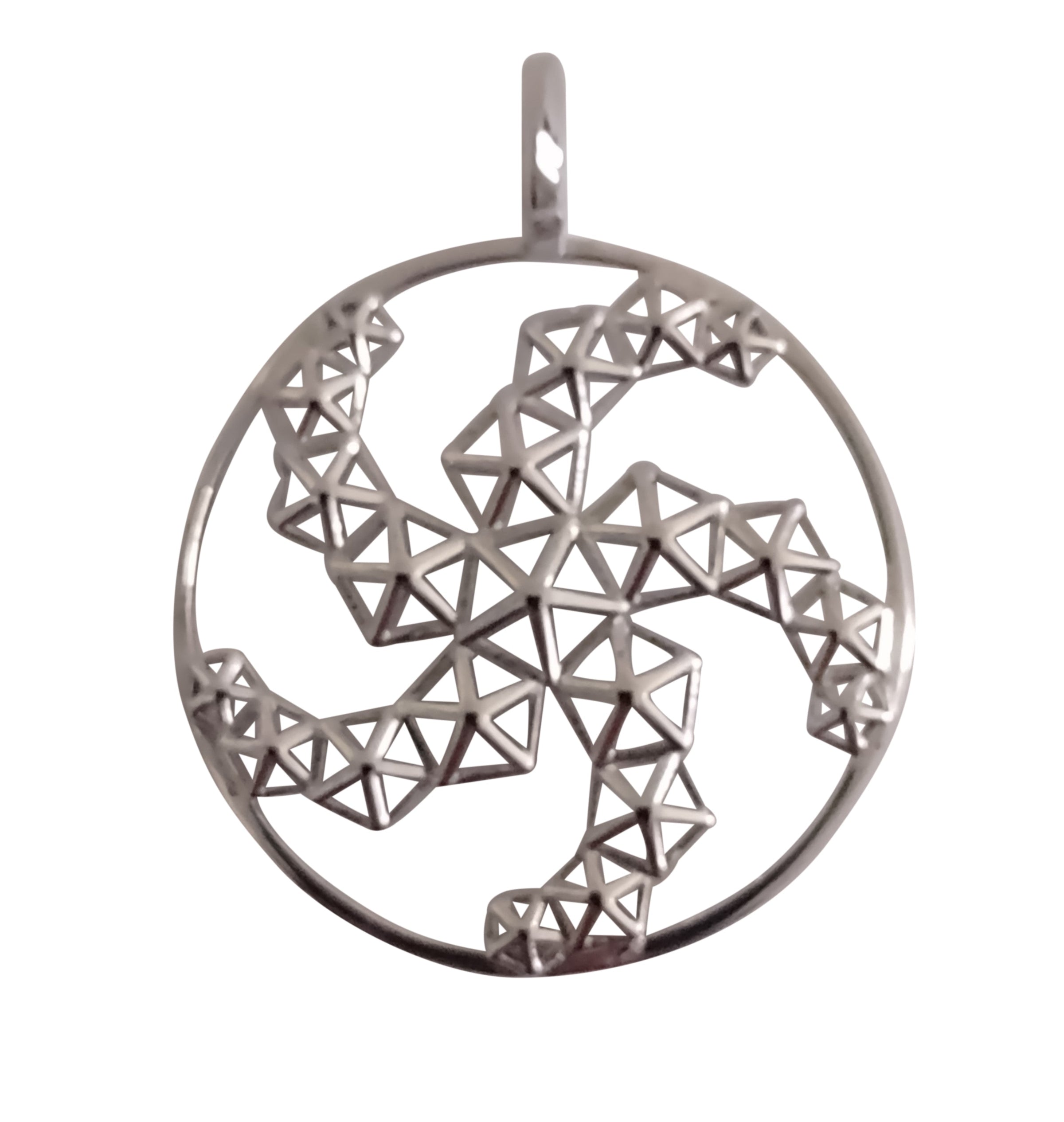 PENTA MANDALA PENDANT - RHODIUM