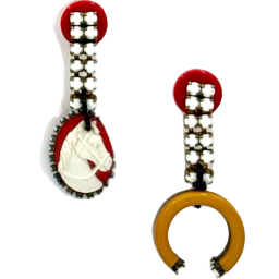 MISMATCHED POST EARRINGS - HORSE THEME