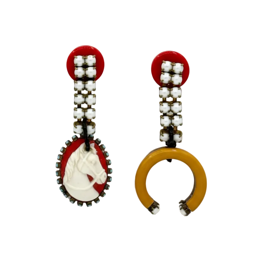 MISMATCHED POST EARRINGS - HORSE THEME