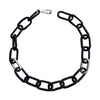 BLACK GLASS OVAL CHAIN NECKLACE
