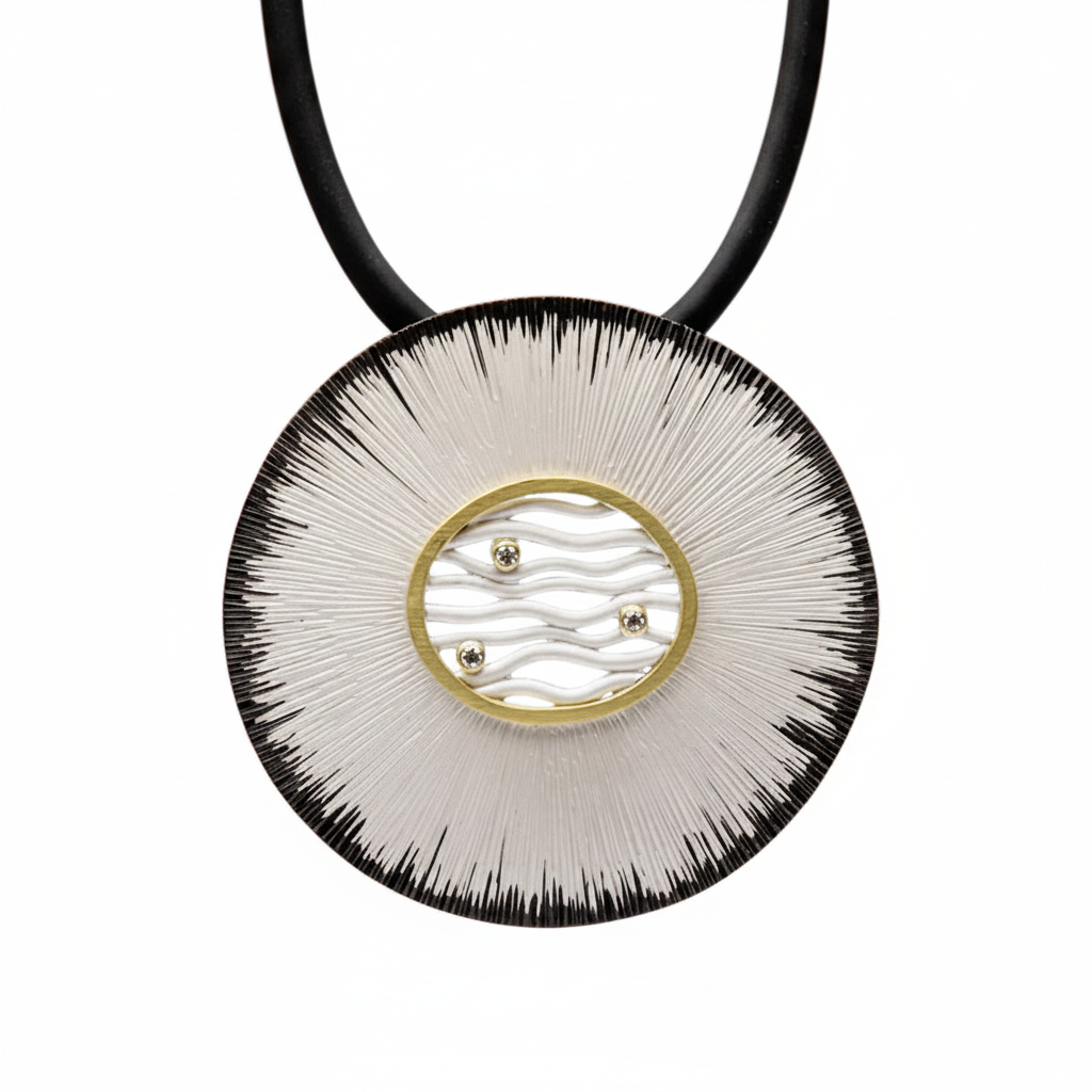 BRIGHT SANDOLLAR W/WAVES PENDANT