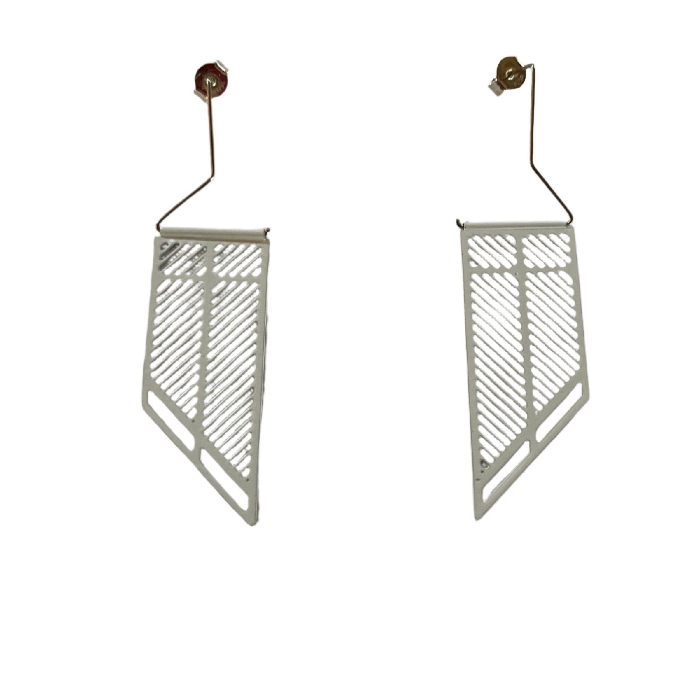 DROP GRID EARRINGS - WHITE