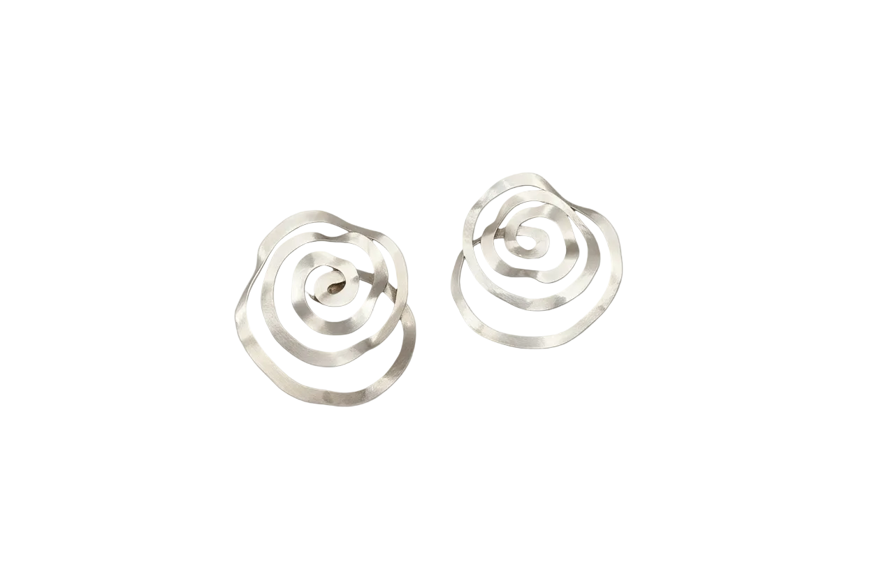 E1011 SPIRAL SILVER EARRINGS