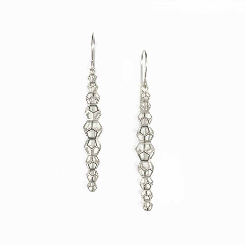 DOUBLE DODECAHEDRON PILLAR EARRINGS_