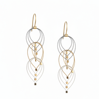 FEATHER TEARDROP HOOK EARRINGS - GOLD