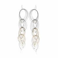 FEATHER TEARDROP HOOK EARRINGS-MAXI