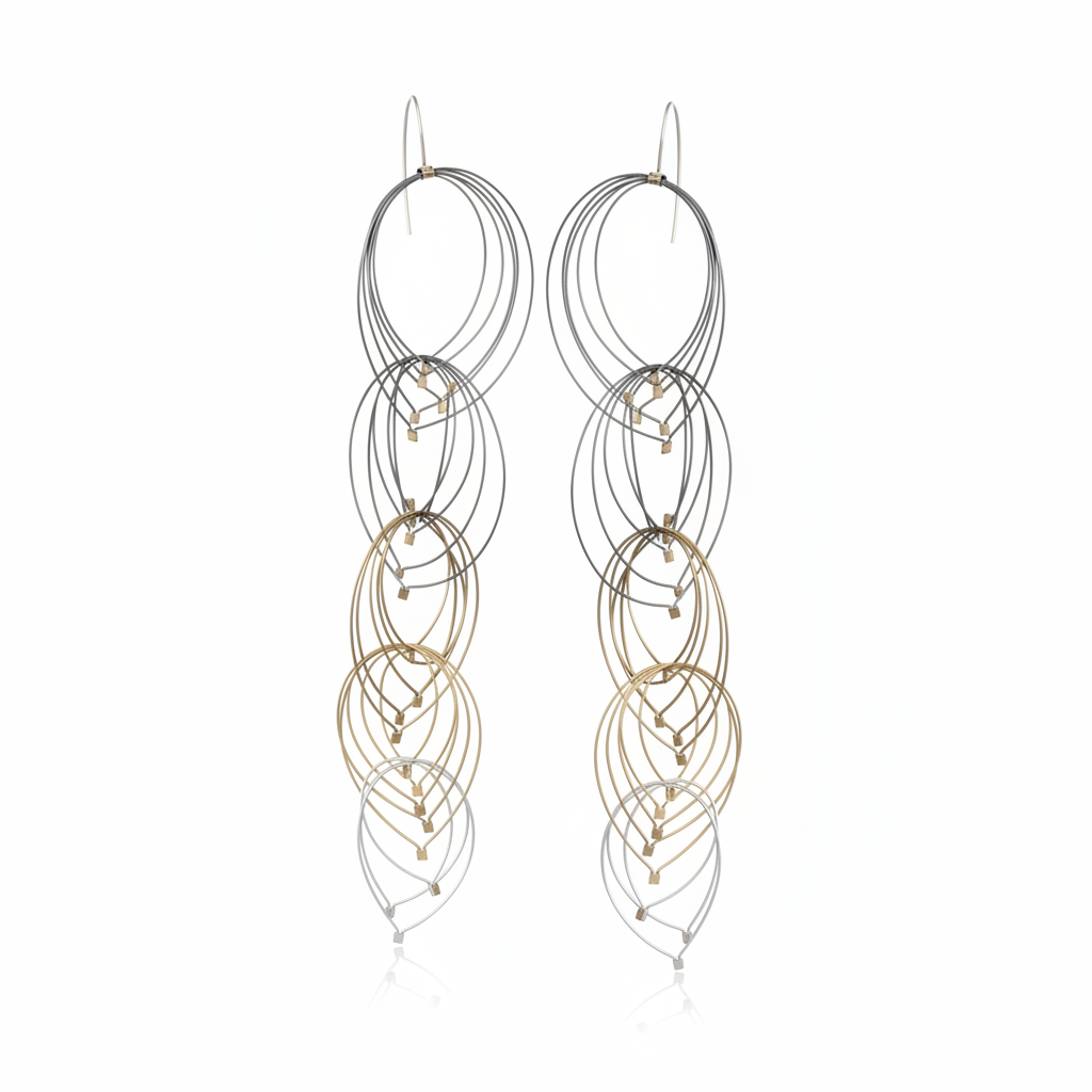 FEATHER TEARDROP HOOK EARRINGS-MAXI