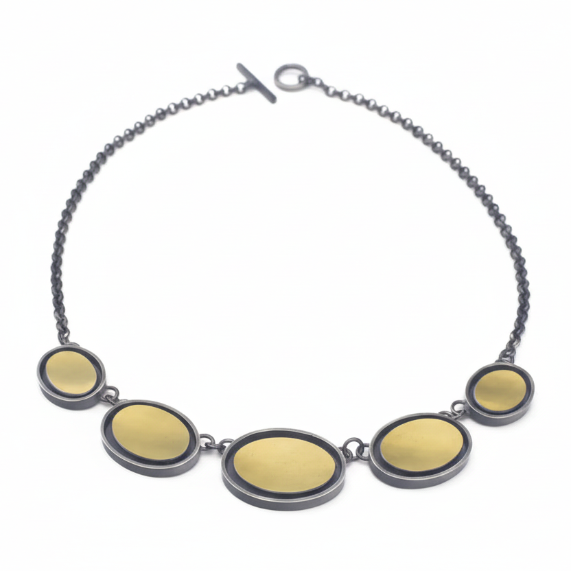 5 FLOATING OVALS NECKLACE