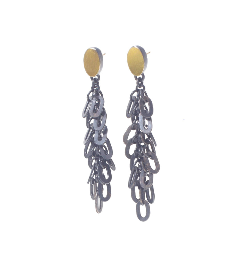 OVAL FRINGE POST EARRINGS