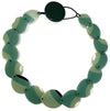 CARVED NECKLACE WITH GREEN TEARDROPS