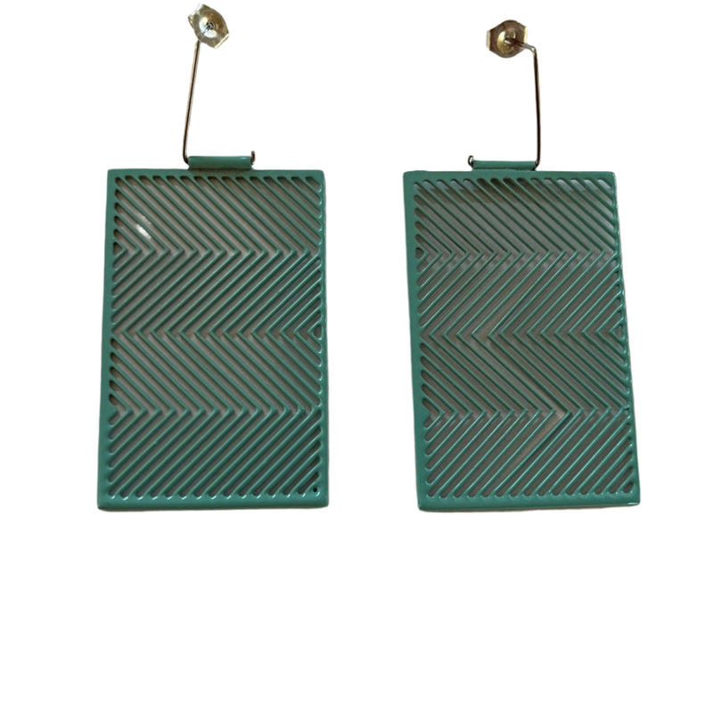 HERRINGBONE EARRINGS - SEAFOAM
