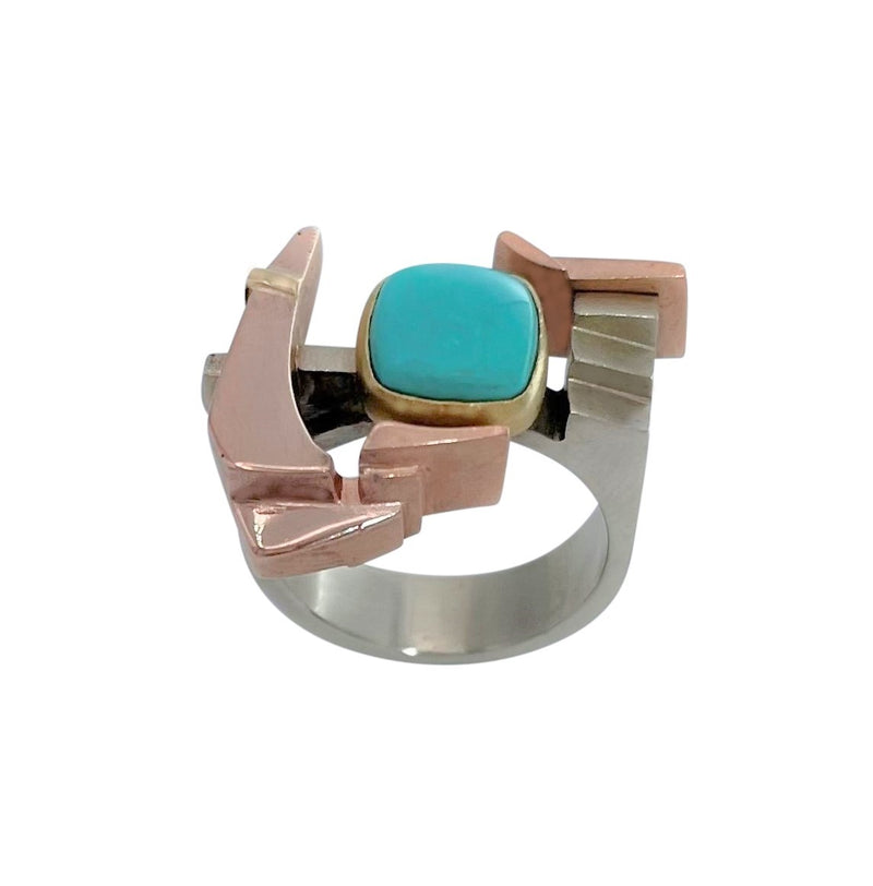 PERSIAN TURQUOISE ARCHITECTURAL RING