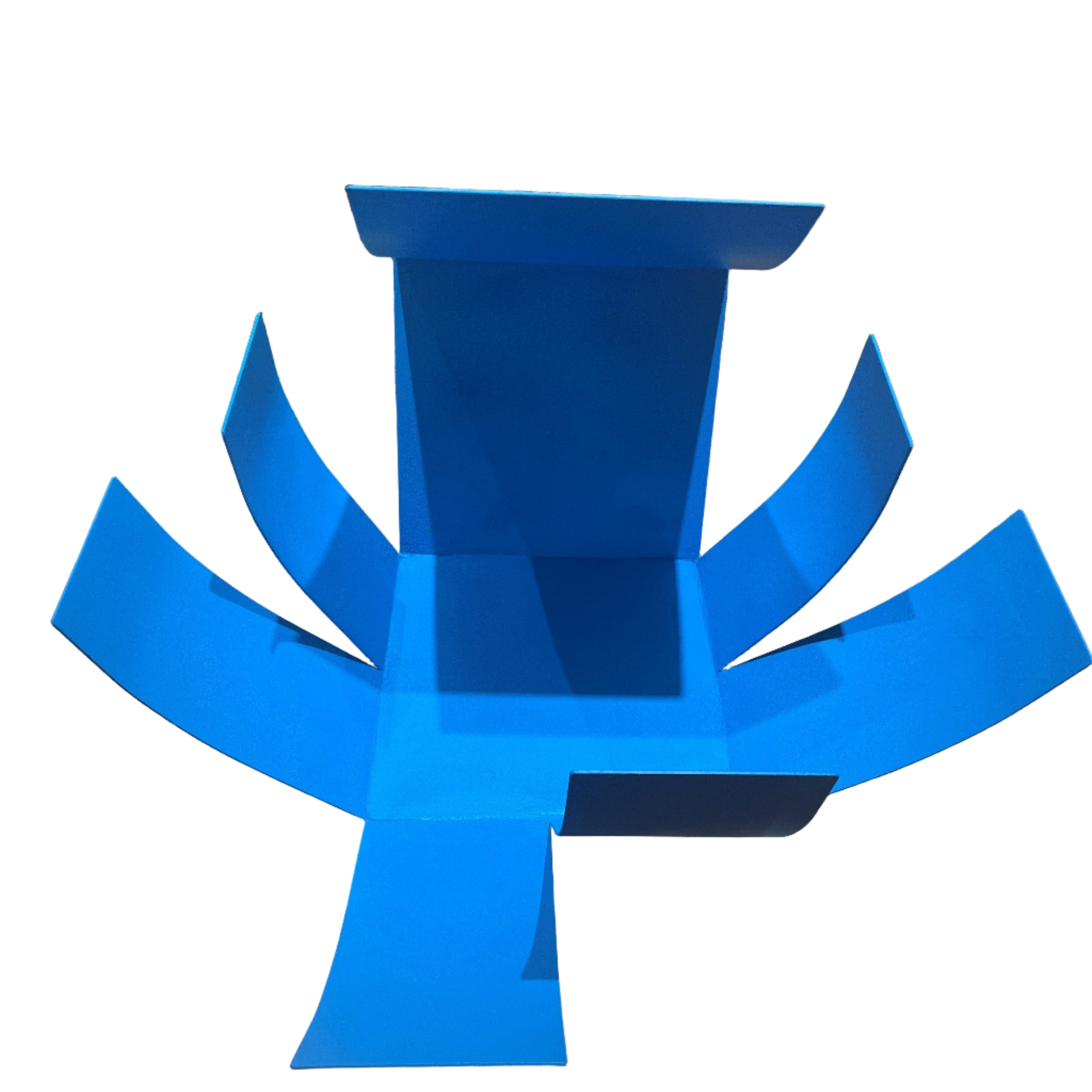 BLOSSOMING CUBE - LARGE - BLUE ON ESPRESSO