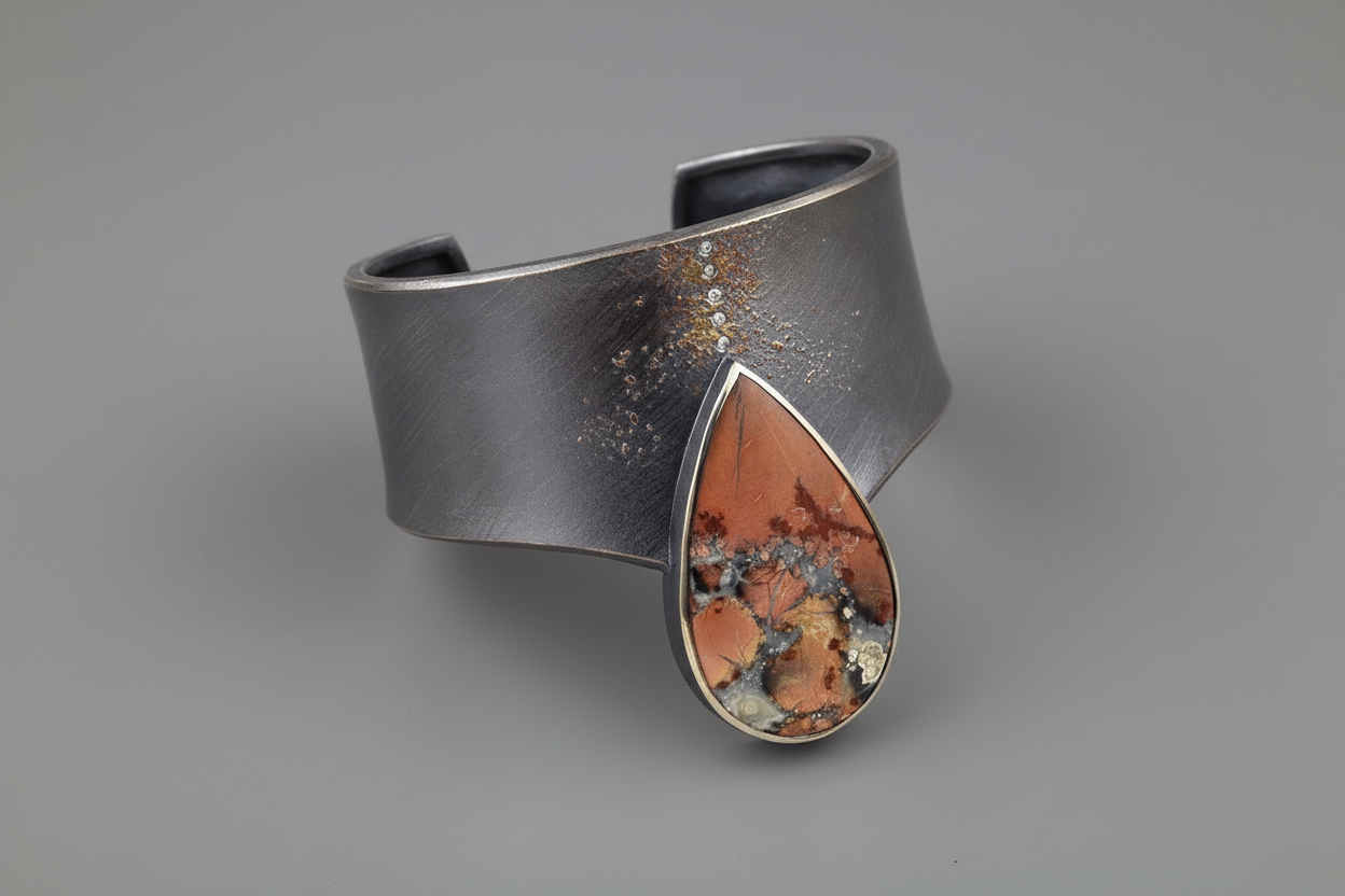 CROWN SHAPED CUFF WITH JASPER