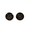 BLACK AND GOLD CLOISONNE POST EARRINGS
