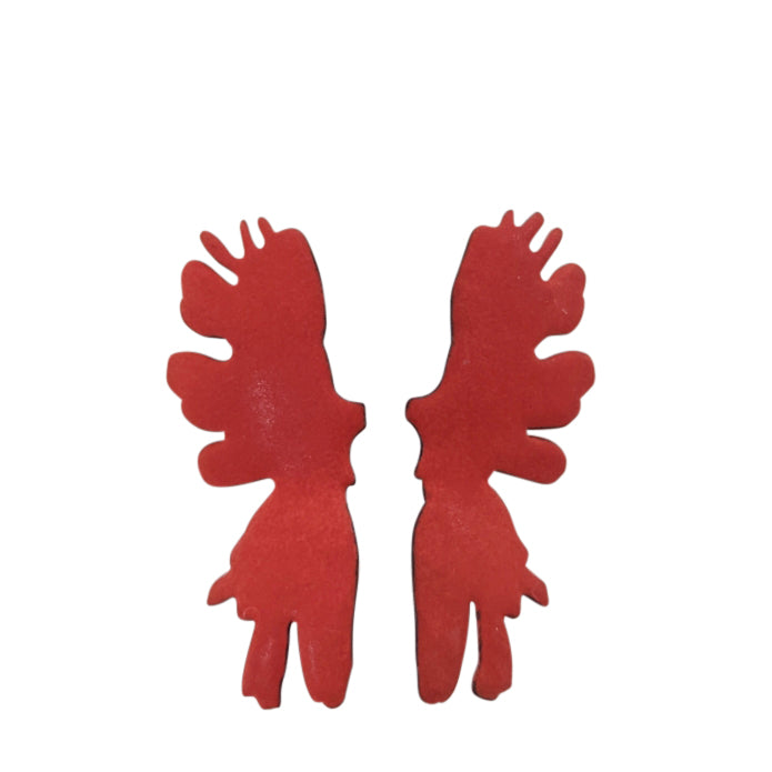 RED RORSCHACH EARRINGS