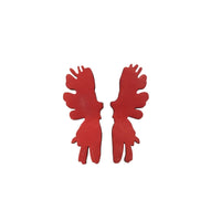 RED RORSCHACH EARRINGS