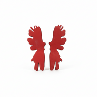 RED RORSCHACH EARRINGS