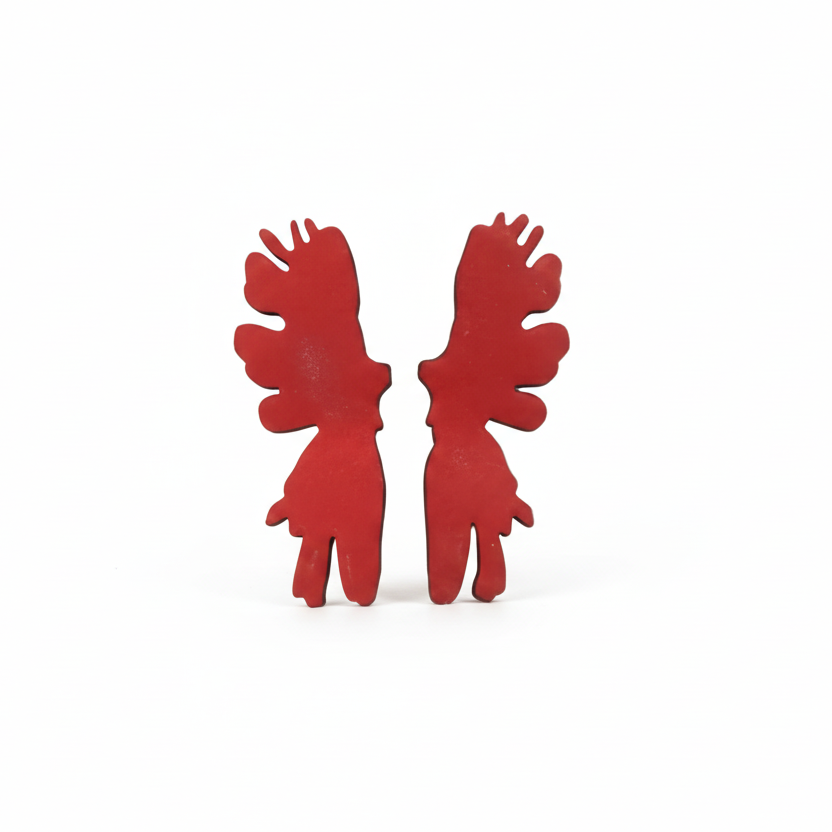 RED RORSCHACH EARRINGS