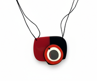 2 PIECE CARVED NECKLACE WITH CORD - RECTANGLE AND CIRCLE