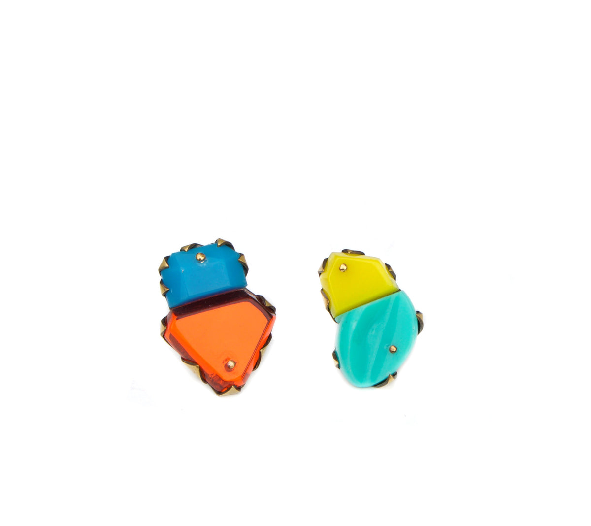 TINY STUDS - TURQUOISE AND YELLOW