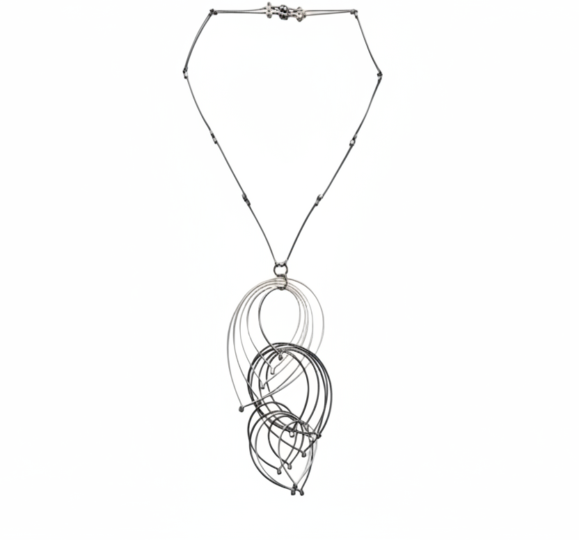 TRIPLE FEATHER TEARDROP NECKLACE