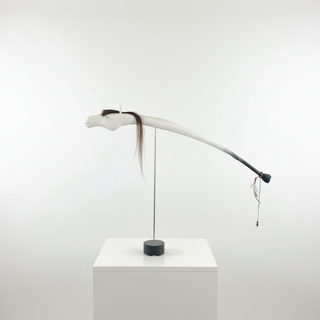 LARGE STICK HORSE - WHITE