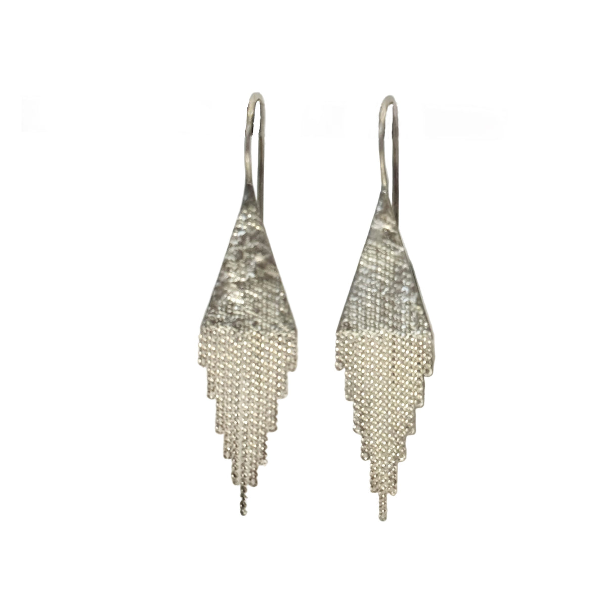 LIL TRIANGLE DANGLE EARRINGS - SILVER