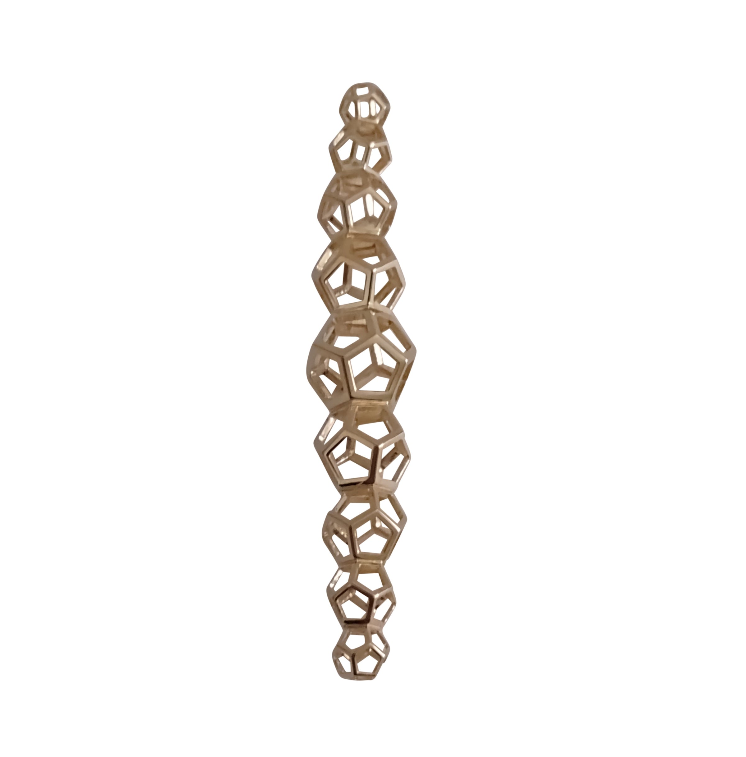 DOUBLE DODECAHEDRON PILLAR-Gold Plated Brass