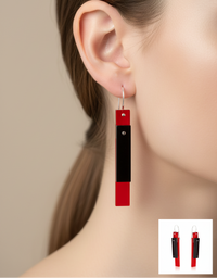BLACK CHERRY TILE EARRINGS