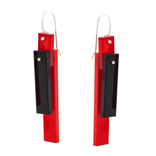 BLACK CHERRY TILE EARRINGS