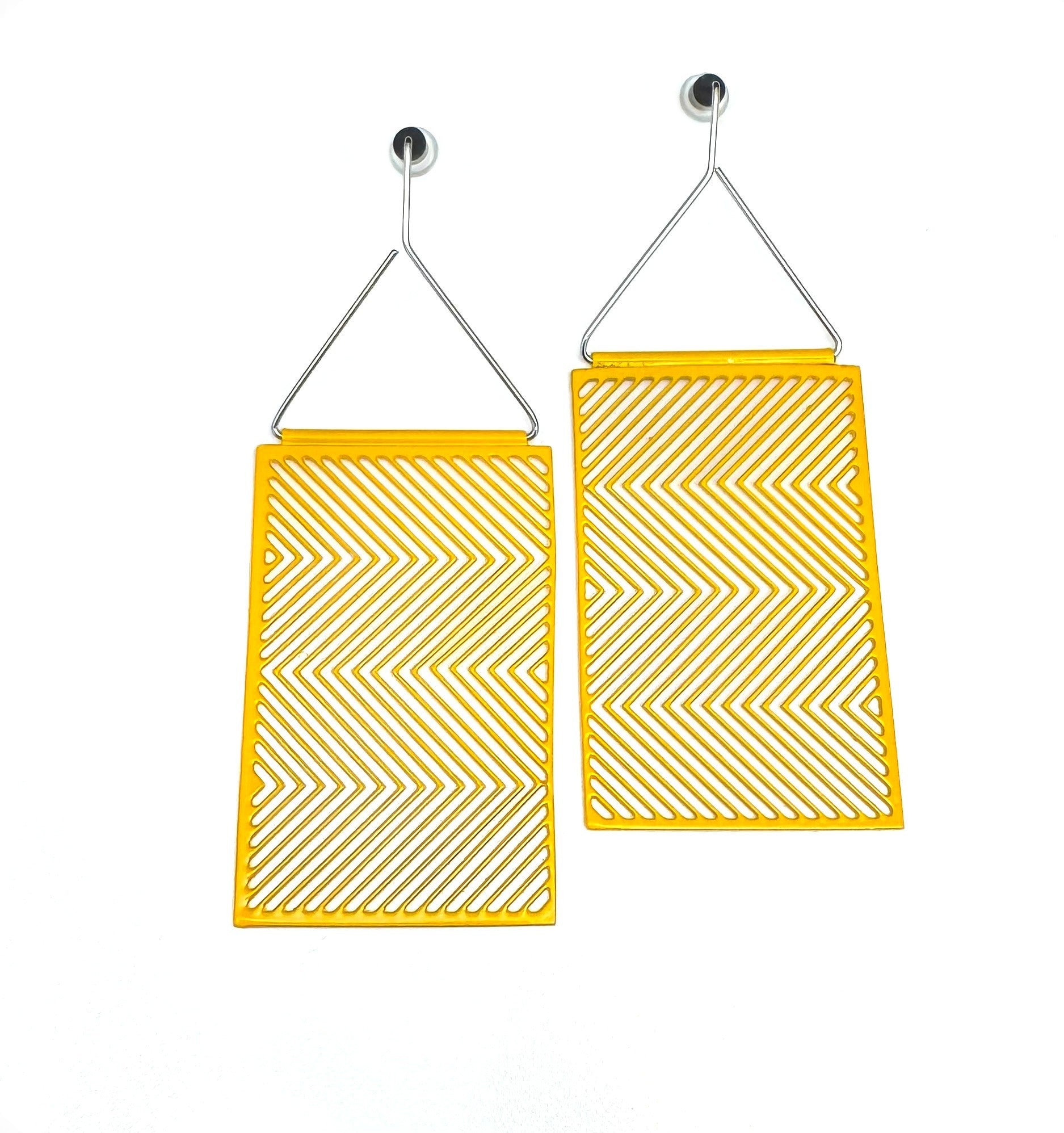 HERRINGBONE EARRINGS - YELLOW