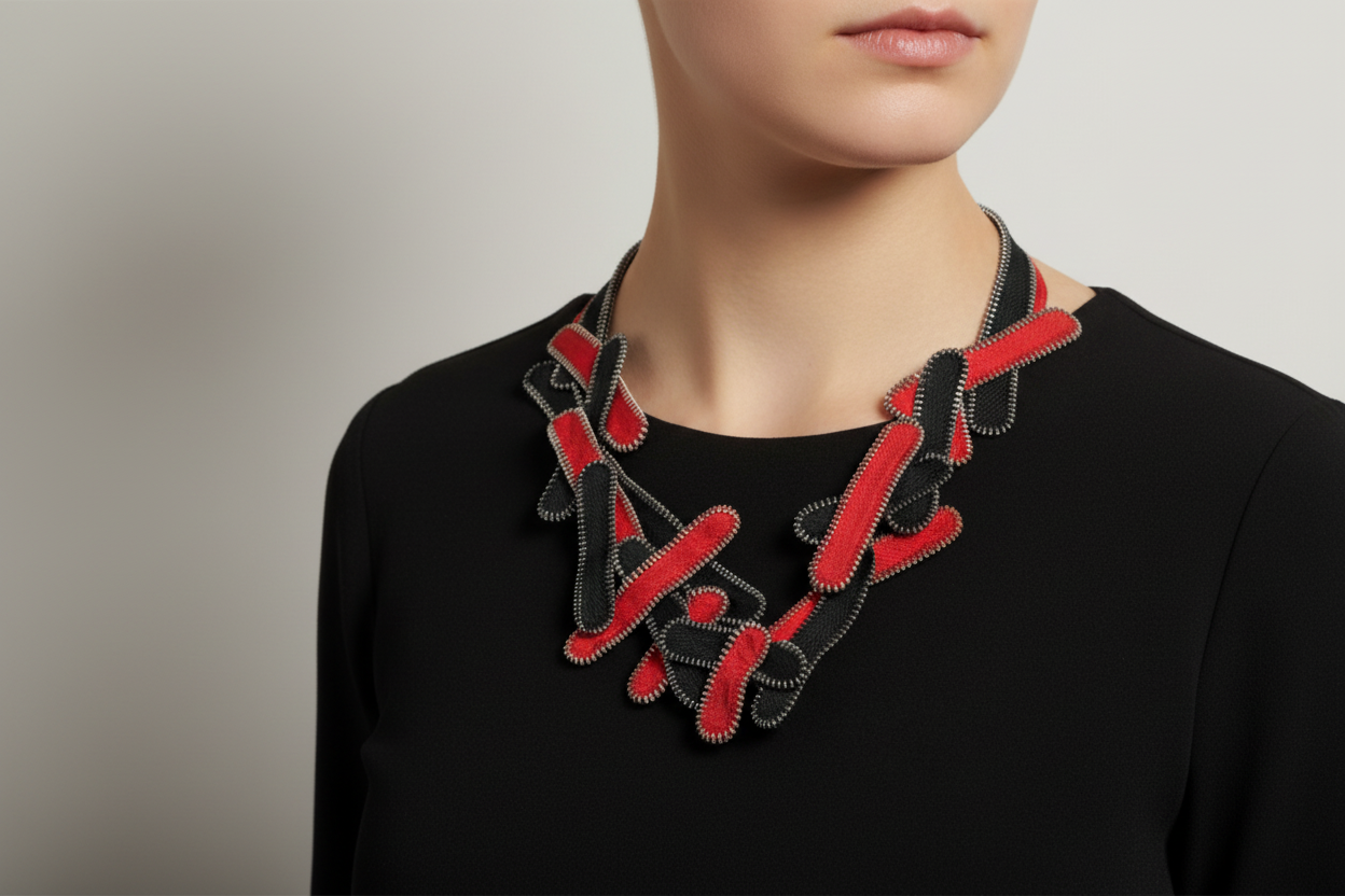 RED / BLACK LOCI NECKLACE