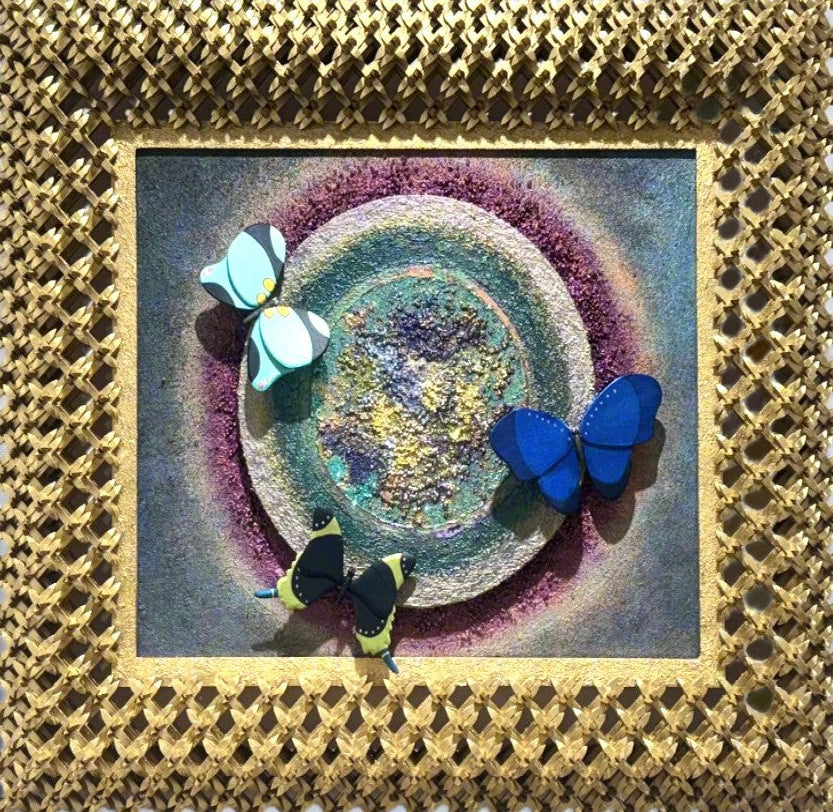 ABIQUIU FULL MOON WITH BUTTERFLIES