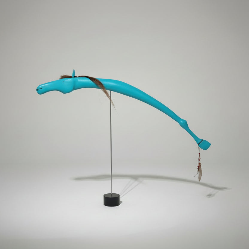 LARGE STICK HORSE - TURQUOISE