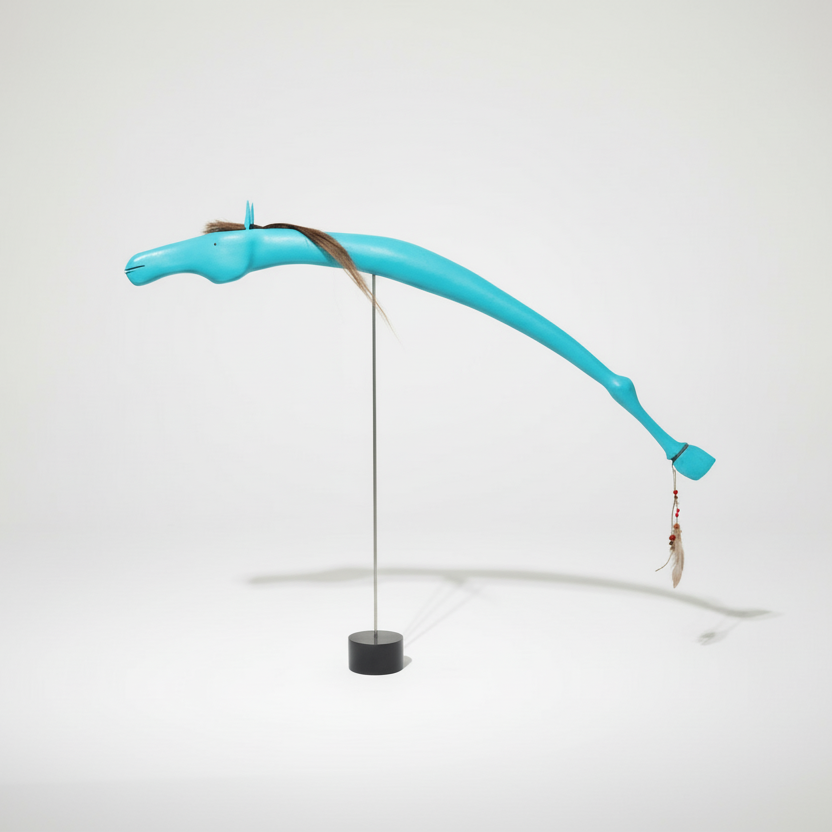 LARGE STICK HORSE - TURQUOISE