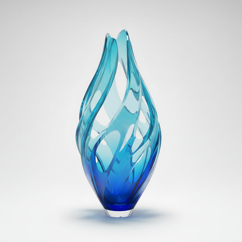 LARGE TEAL / AQUAMARINE VASE