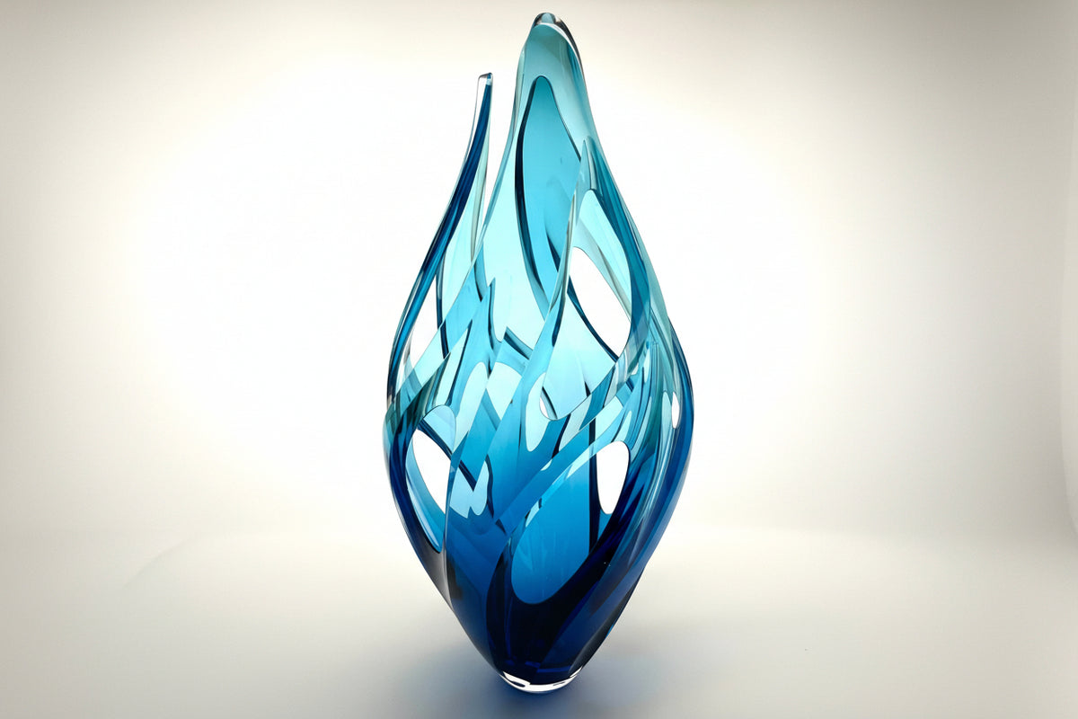 LARGE TEAL / AQUAMARINE VASE